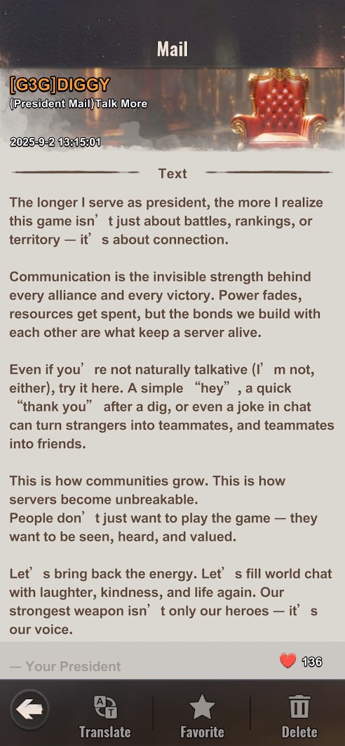 Nostalgic post – Diggy’s Presidential email